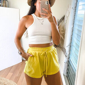 Callahan by Anthro Shore Cotton Shorts Yellow size XS